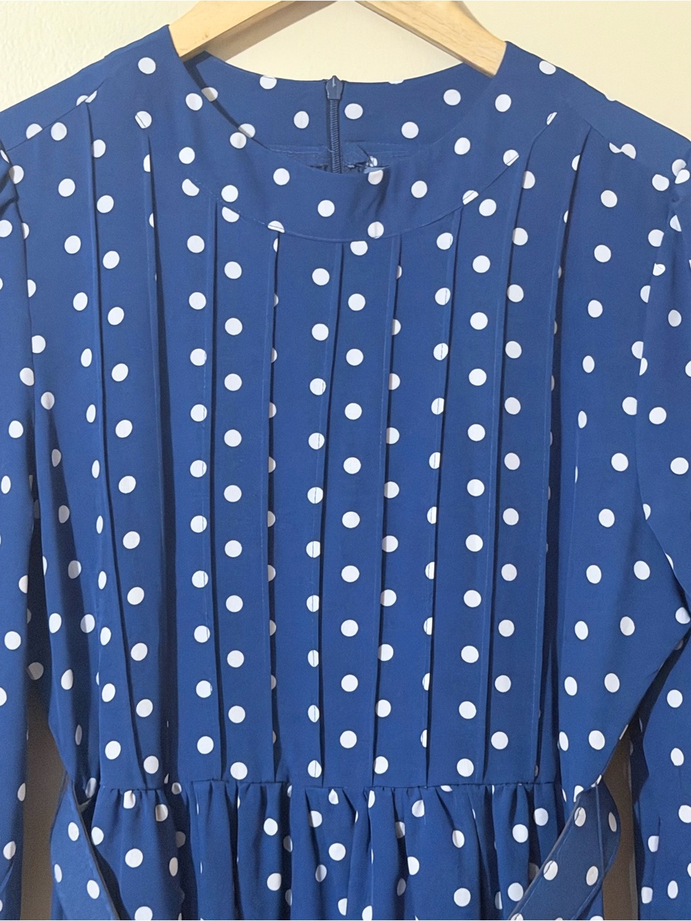 SHEIN Royal Blue Polka Dot Maxi Dress with Decorative Buckle - Picture 3 of 10